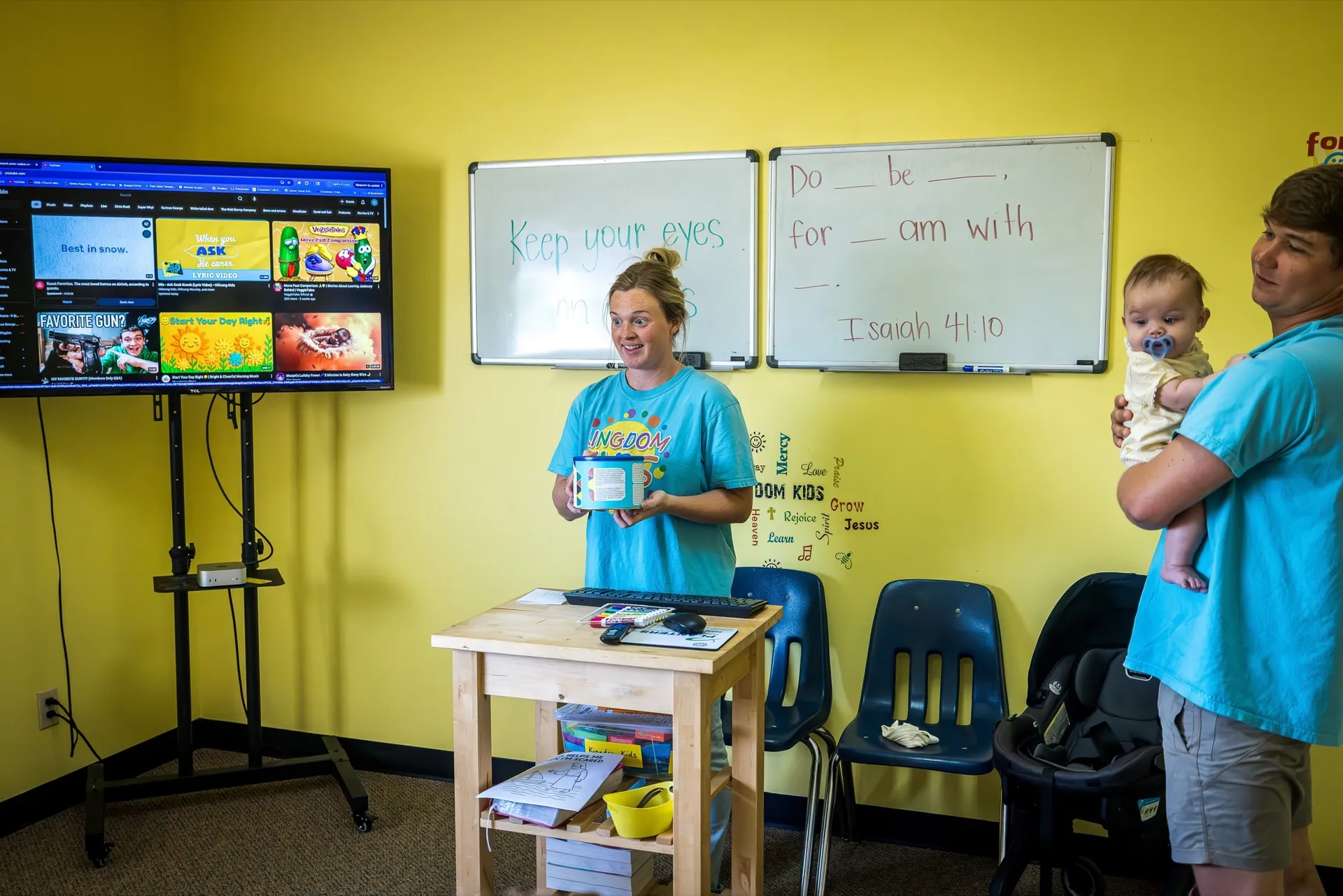 A Crossing Kids teacher leading a classroom activity